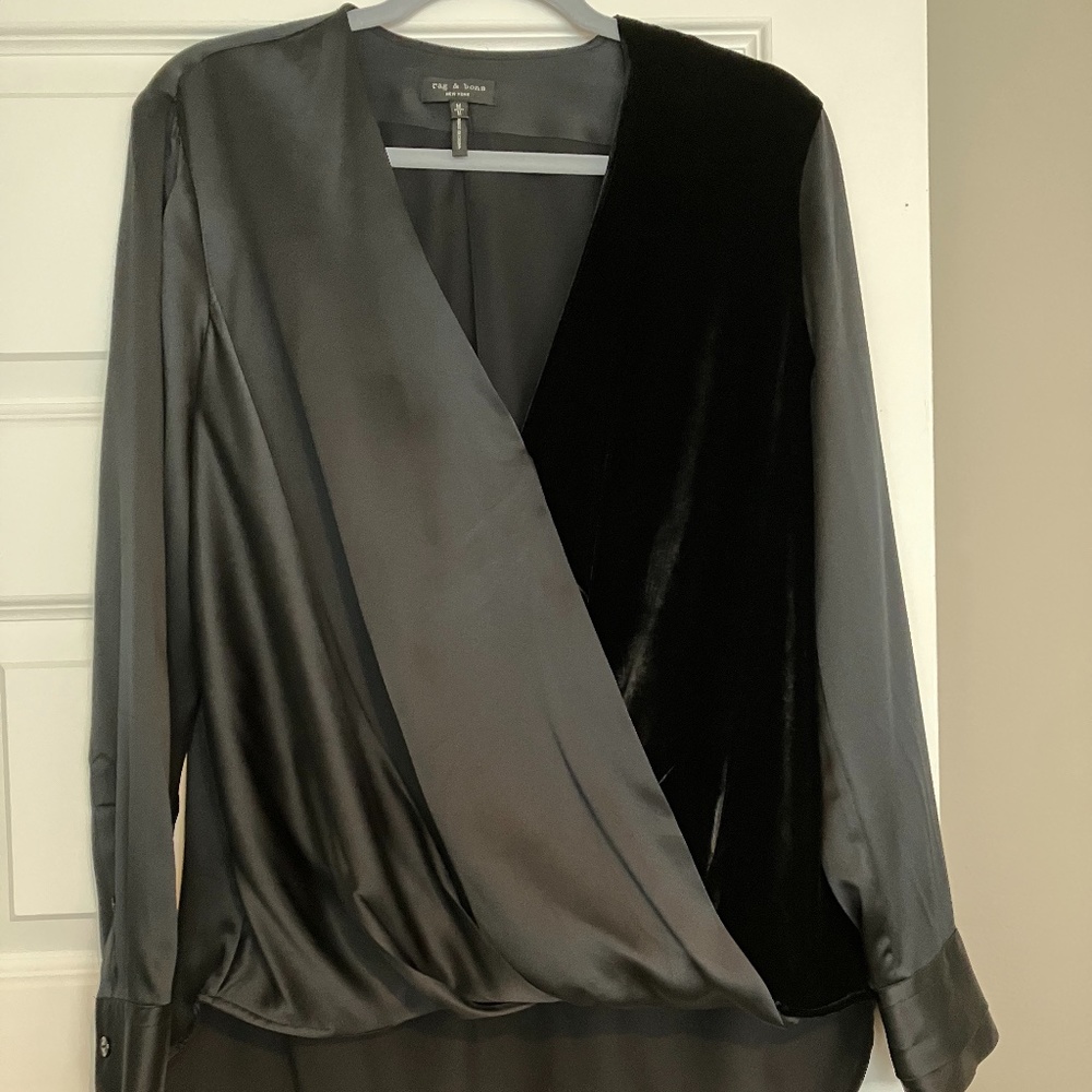 Rag and Bone Silk & Velvet Blouse